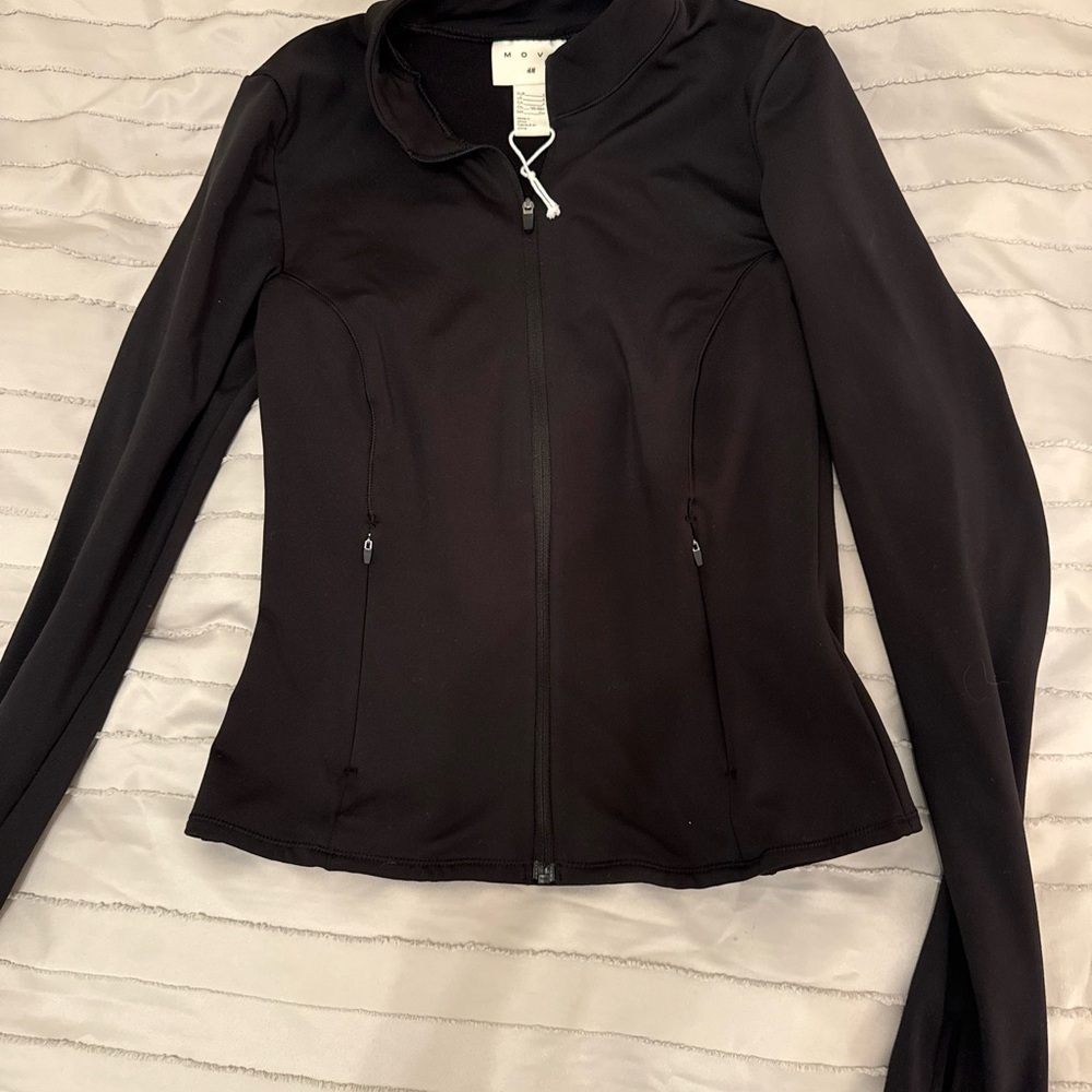 H&M Women's Black Full-Zip Active Jacket Athletic NWOT SMALL - Picture 3 of 7